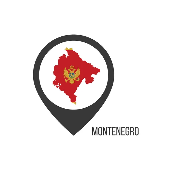 Map Pointers Contry Montenegro Montenegro Flag Stock Vector Illustration — Stock Vector