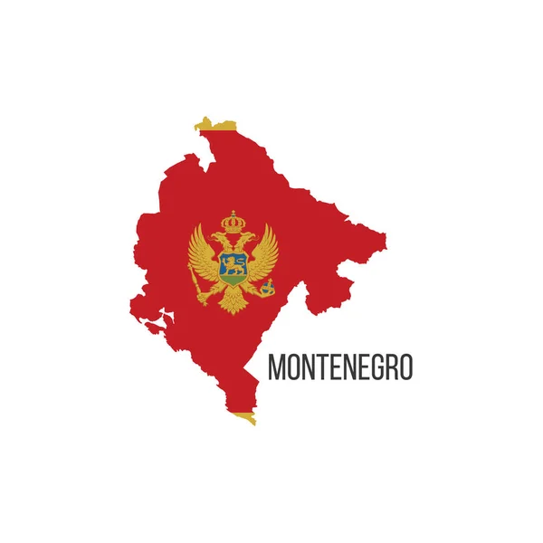 Montenegro Flag Map Flag Country Form Borders Stock Vector Illustration — Stock Vector