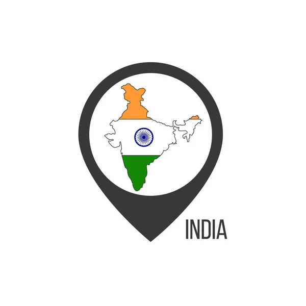Kartenzeiger Mit Dem Land Indien Indien Flagge Bestandsvektorabbildung Isoliert — Stockvektor
