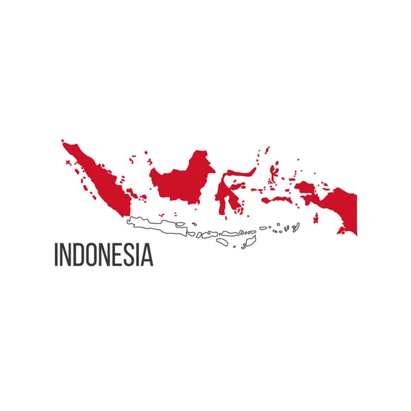 Mapa Bandera Indonesia Bandera Del País Forma Fronteras Stock Vector — Vector de stock