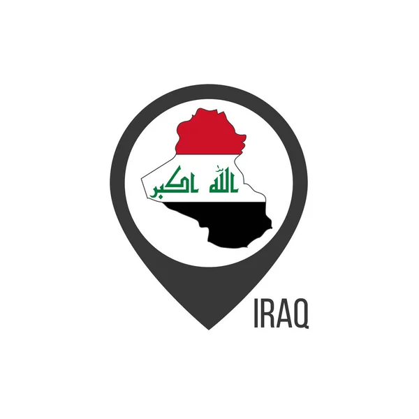 Mapovat Ukazatele Protikladným Irákem Irácká Vlajka Skladový Vektorový Obrázek — Stockový vektor