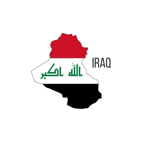 Mapa Irácké Vlajky Vlajka Země Podobě Hranic Skladový Vektorový Obrázek — Stockový vektor