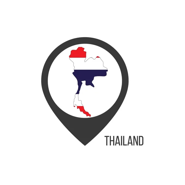 Pointeurs Carte Avec Contry Thaïlande Drapeau Thaïlande Illustration Vectorielle Stock — Image vectorielle