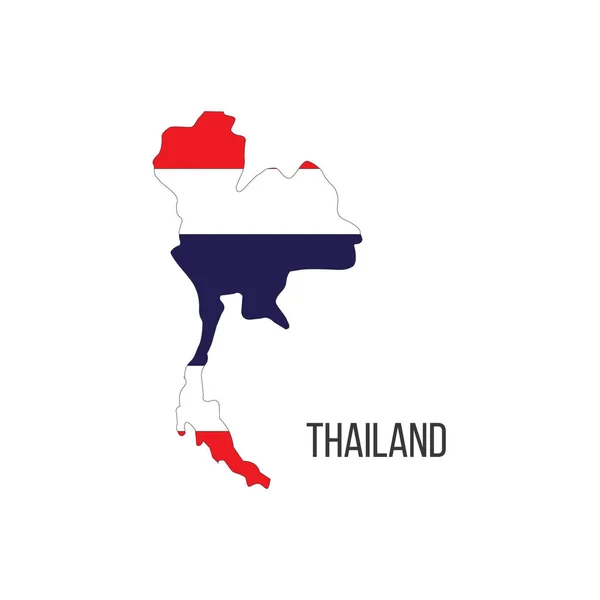 Thaiföld Zászló Térkép Ország Zászlaja Határok Formájában Készletvektor Illusztráció — Stock Vector