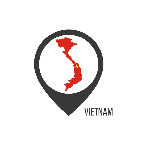 ベトナムとの地図ポインタ ベトナム国旗 ストックベクトルイラスト — ストックベクタ