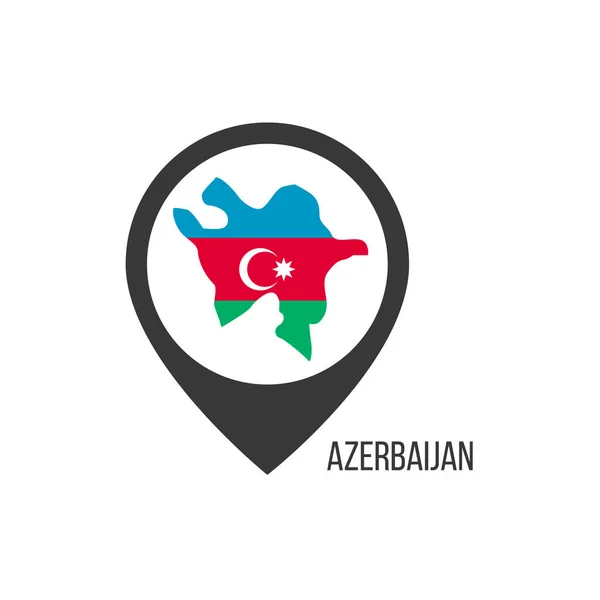 アゼルバイジャンとの地図ポインタ アゼルバイジャンの国旗 ストックベクトルイラスト — ストックベクタ
