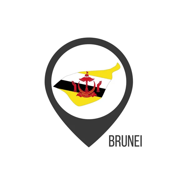 与Contry Brunei的映射指针 文莱国旗 种群矢量说明 — 图库矢量图片