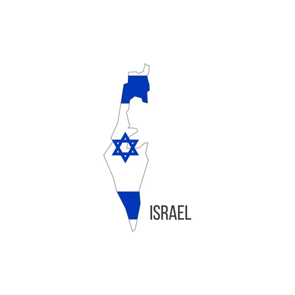 Carte Drapeau Israélien Drapeau Pays Sous Forme Frontières Illustration Vectorielle — Image vectorielle