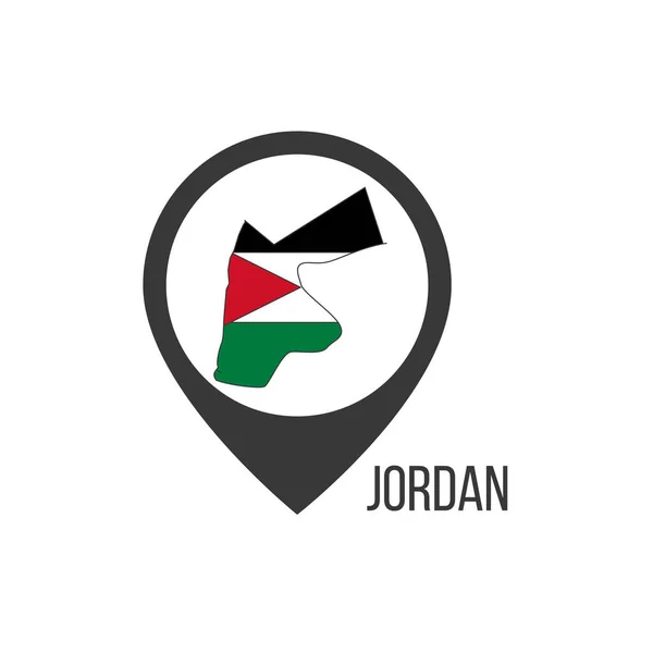 Указатели Карте Иорданией Флаг Иордании Векторная Иллюстрация — стоковый вектор