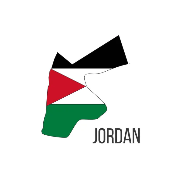 Jordan Vlaggenkaart Vlag Van Het Land Vorm Van Grenzen Voorraadvector — Stockvector