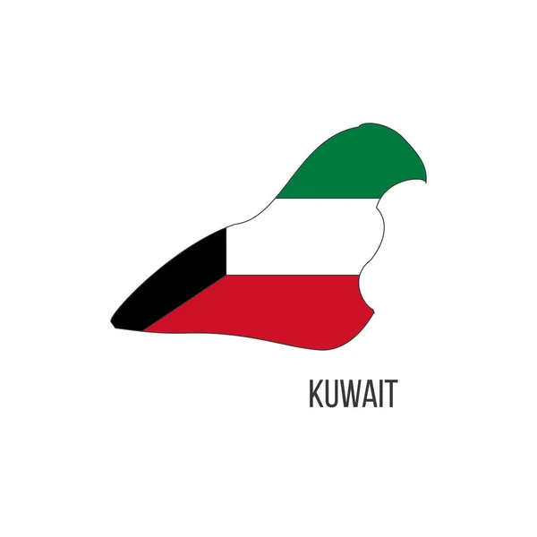 Карта Флага Кувейта Флаг Страны Виде Границ Векторная Иллюстрация — стоковый вектор