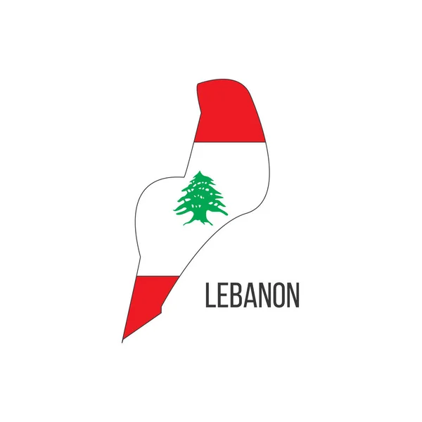 Carte Drapeau Liban Drapeau Pays Sous Forme Frontières Illustration Vectorielle — Image vectorielle