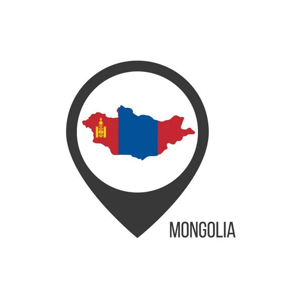 Kaartwijzers Met Contry Mongolië Mongolië Vlag Voorraadvector Illustratie — Stockvector