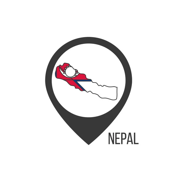 Térkép Tanácsok Contry Nepal Nepál Zászló Készletvektor Illusztráció — Stock Vector