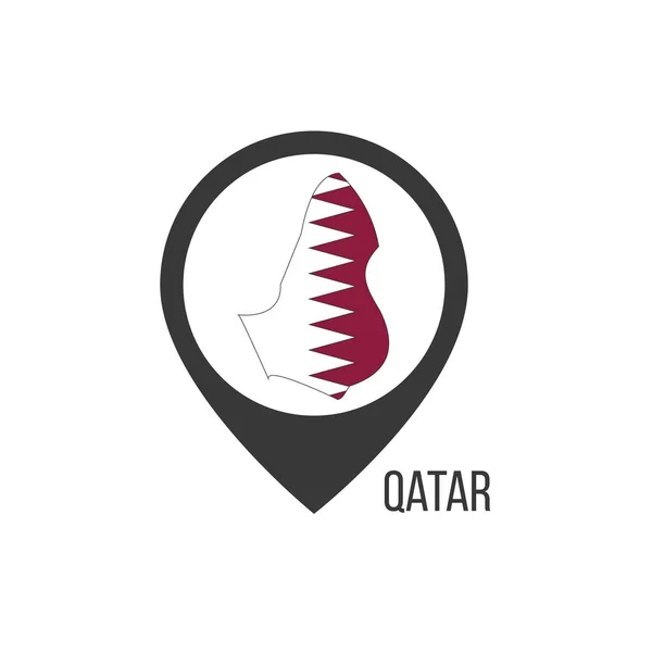Pointeurs Cartes Avec Contry Qatar Drapeau Qatar Illustration Vectorielle Stock — Image vectorielle