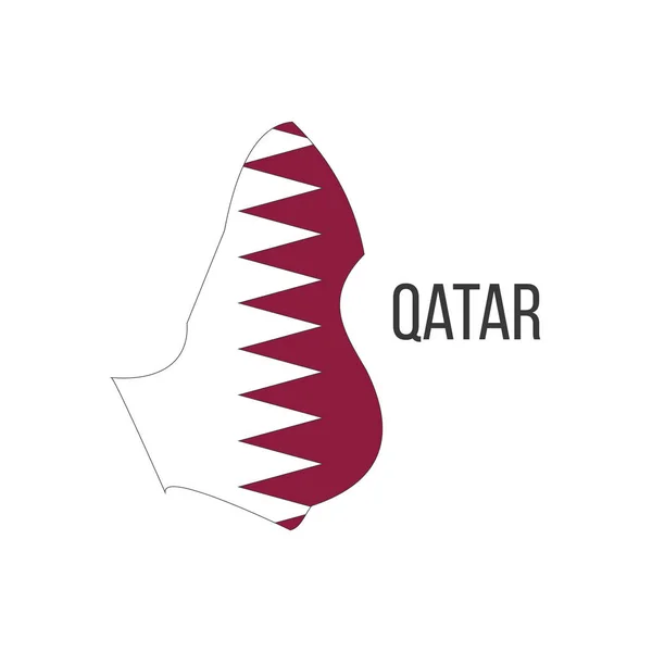 Carte Qatar Drapeau Pays Sous Forme Frontières Illustration Vectorielle Stock — Image vectorielle
