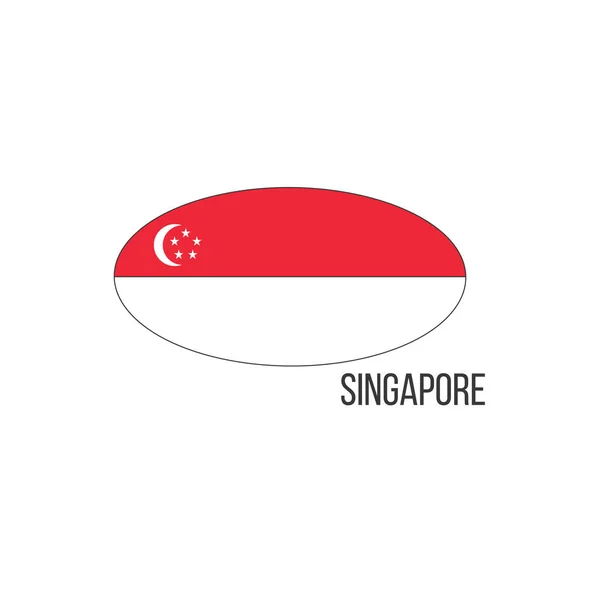 Mapa Bandeira Singapura Bandeira País Forma Fronteiras Ilustração Vetor —  Vetores de Stock