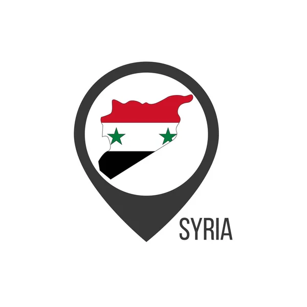 Pointeurs Cartes Avec Contry Syrie Drapeau Syrie Illustration Vectorielle Stock — Image vectorielle