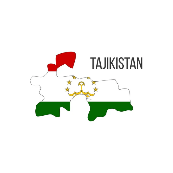 Tajikistan Flag Map Flag Country Form Borders Stock Vector Illustration — Stock Vector