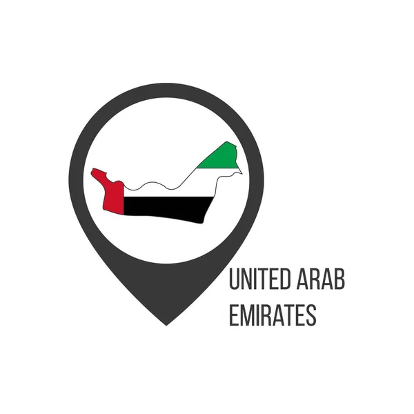 Указатели Карте Объединенных Арабских Эмиратов Флаг Оаэ Векторная Иллюстрация — стоковый вектор
