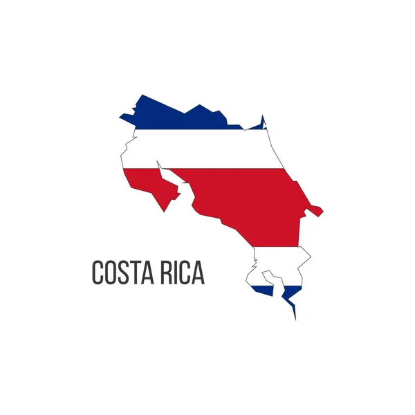 Carte Drapeau Costa Rica Drapeau Pays Sous Forme Frontières Illustration — Image vectorielle