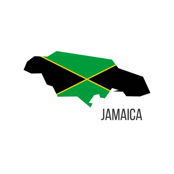 Mapa Bandera Jamaica Bandera Del País Forma Fronteras Stock Vector — Archivo Imágenes Vectoriales