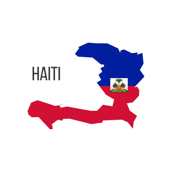 Haiti Flagge Karte Die Flagge Des Landes Form Von Grenzen — Stockvektor