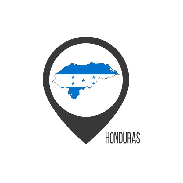 Kartenzeiger Mit Dem Land Honduras Honduras Flagge Illustration Eines Aktienvektors — Stockvektor