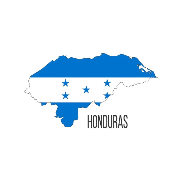 Mapa Bandeira Honduras Bandeira País Forma Fronteiras Ilustração Vetor —  Vetores de Stock