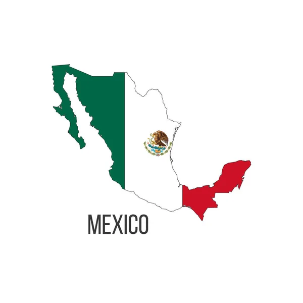 Mappa Della Bandiera Del Messico Bandiera Del Paese Sotto Forma — Vettoriale Stock