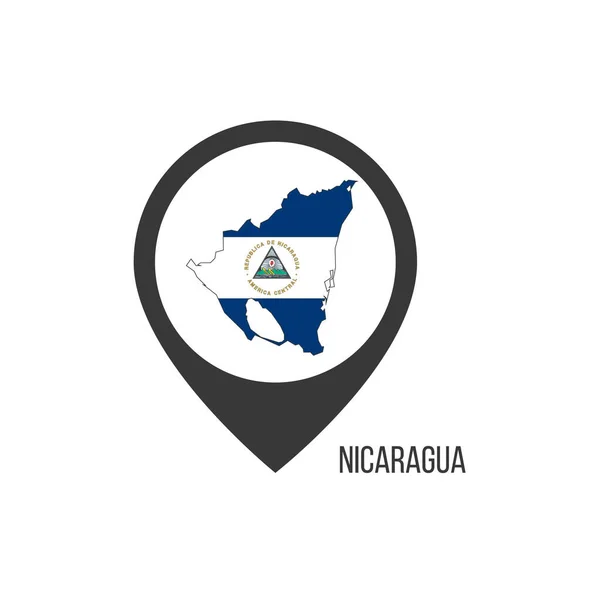 Punteros Mapa Con Contry Nicaragua Bandera Nicaragua Stock Vector Ilustración — Vector de stock