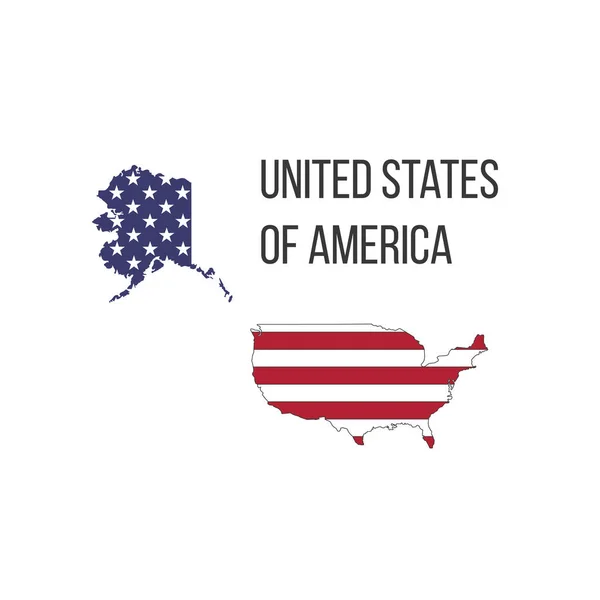 Mapa Spojených Států Amerických Vlajka Země Podobě Hranic Skladový Vektorový — Stockový vektor
