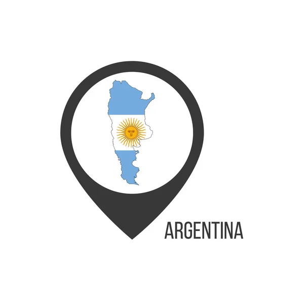 Mapa Ponteiros Com Contry Argentina Bandeira Argentina Ilustração Vetor —  Vetores de Stock