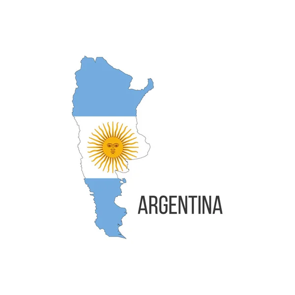 Mapa Bandeira Argentina Bandeira País Forma Fronteiras Ilustração Vetor —  Vetores de Stock