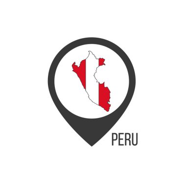 Peru ülkesinin işaretçilerini göster. Peru bayrağı. Stok vektör illüstrasyonu