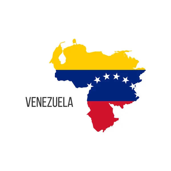 Venezuela Zászlótérképe Ország Zászlaja Határok Formájában Készletvektor Illusztráció — Stock Vector