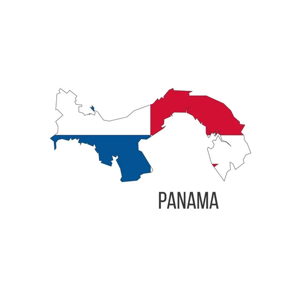 Panama Bayrak Haritası Ülkenin Bayrağı Sınır Biçiminde Stok Vektör Illüstrasyonu — Stok Vektör
