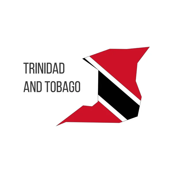 Mapa Bandera Trinidad Tobago Bandera Del País Forma Fronteras Stock — Vector de stock