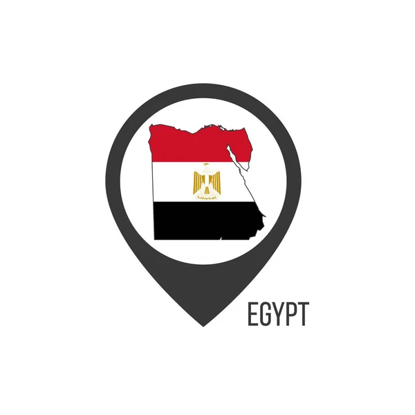 Kartenzeiger Mit Dem Land Ägypten Ägypten Flagge Illustration Eines Aktienvektors — Stockvektor