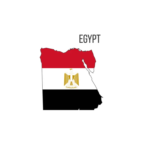 Carte Drapeau Égyptien Drapeau Pays Sous Forme Frontières Illustration Vectorielle — Image vectorielle