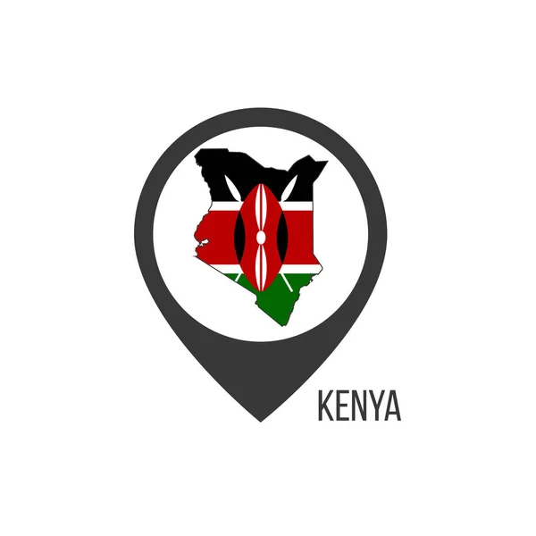 Δείκτες Χάρτη Contry Κένυα Σημαία Κένυας Εικόνα Διανύσματος Αποθέματος — Διανυσματικό Αρχείο