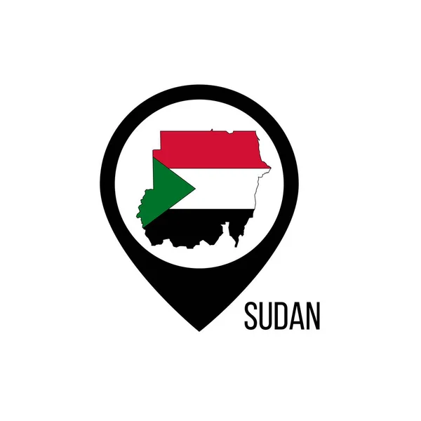 Указатели Карте Судана Флаг Судана Векторная Иллюстрация — стоковый вектор