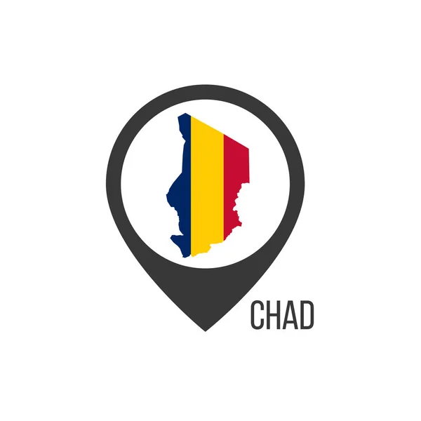 Δείκτες Χάρτη Τον Κόντρι Τσαντ Σημαία Τσαντ Εικόνα Διανύσματος Αποθέματος — Διανυσματικό Αρχείο