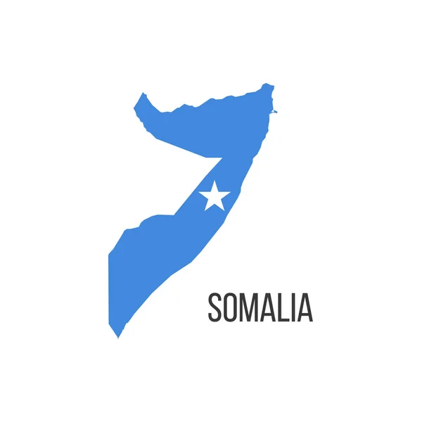 ソマリアの国旗地図 国境の形で国の旗 ストックベクトルイラスト — ストックベクタ