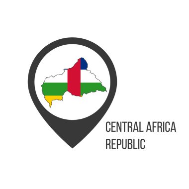 Orta Afrika Cumhuriyeti 'nin haritasını çıkartın. Merkez Afrika Cumhuriyeti bayrağı. Stok vektör illüstrasyonu