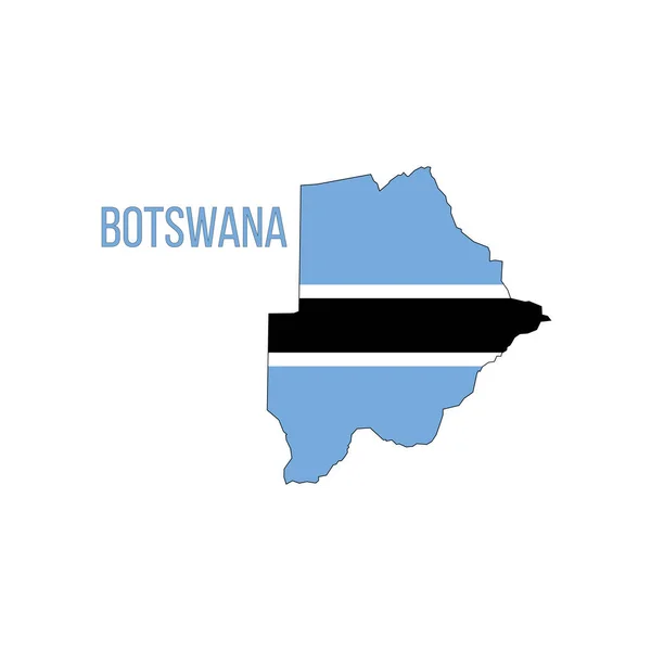 ボツワナの旗地図 国境の形で国の旗 ストックベクトルイラスト — ストックベクタ