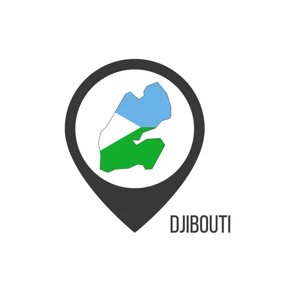 Carte Pointeurs Avec Djibouti Contry Drapeau Djibouti Illustration Vectorielle Stock — Image vectorielle