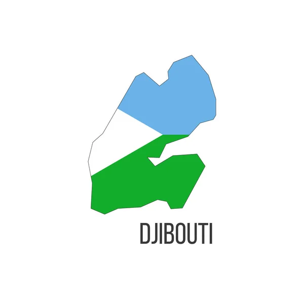 Džibutská Vlajková Mapa Vlajka Země Podobě Hranic Skladový Vektorový Obrázek — Stockový vektor