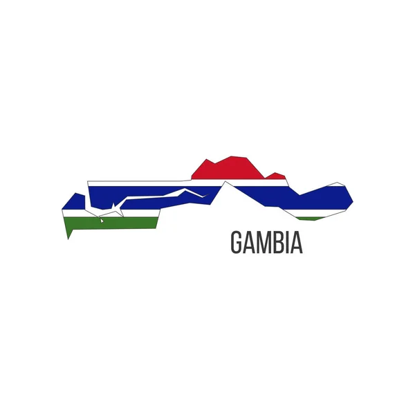 Mapa Gambijské Vlajky Vlajka Země Podobě Hranic Skladový Vektorový Obrázek — Stockový vektor
