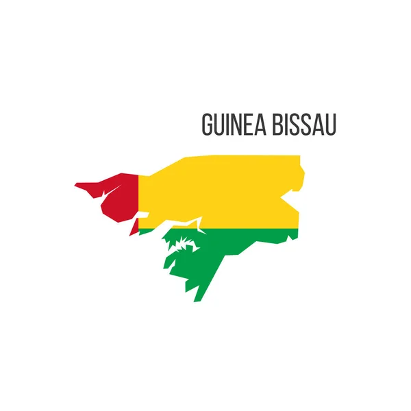 Mapa Bandera Guinea Bissau Bandera Del País Forma Fronteras Stock — Vector de stock